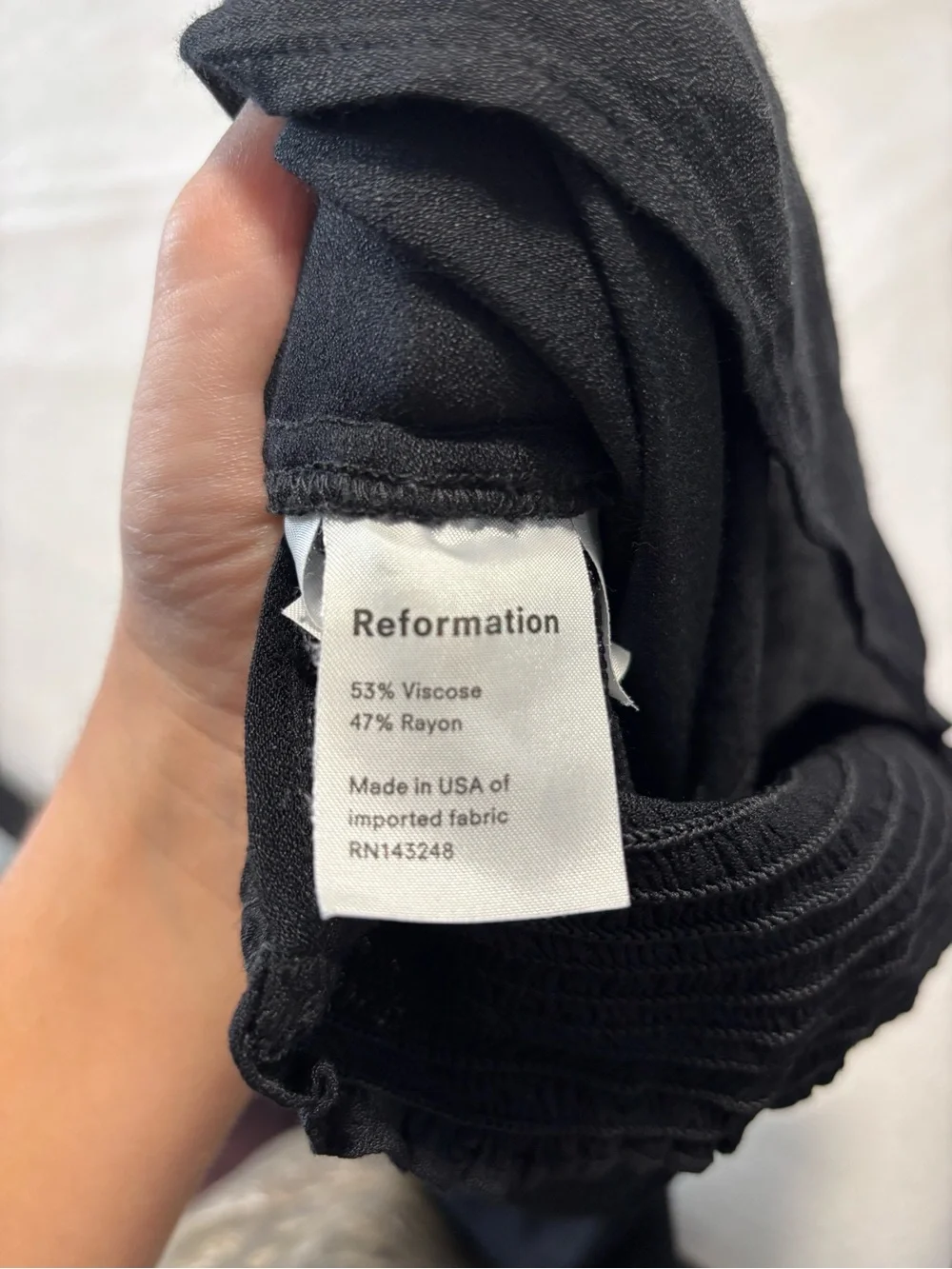 Reformation Black Off-the-Shoulder Puff Sleeve Sweater
